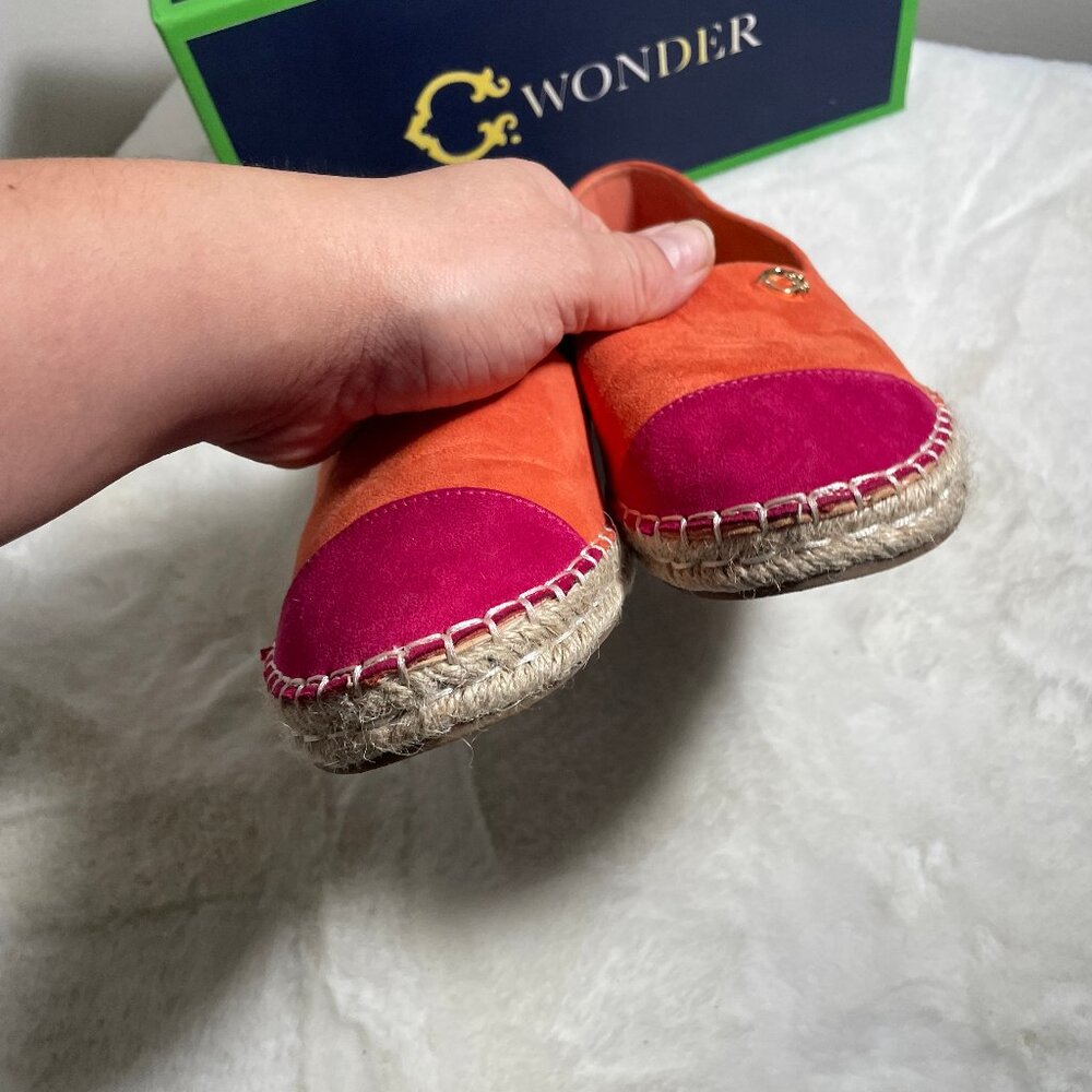 C. Wonder Color Block Microsuede Orange Hot Pink … - image 4